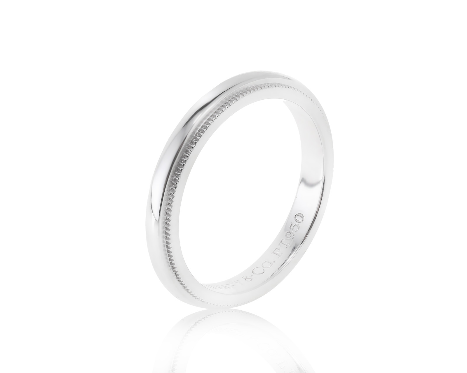 Оригинальное платиновое кольцо Tiffany&Co Milgrain 250423/11
