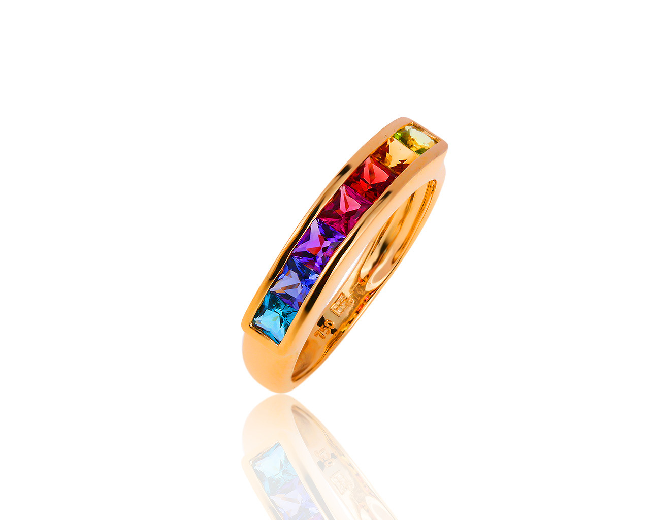 Оригинальное золотое кольцо с цветными камнями H.Stern 311019/4