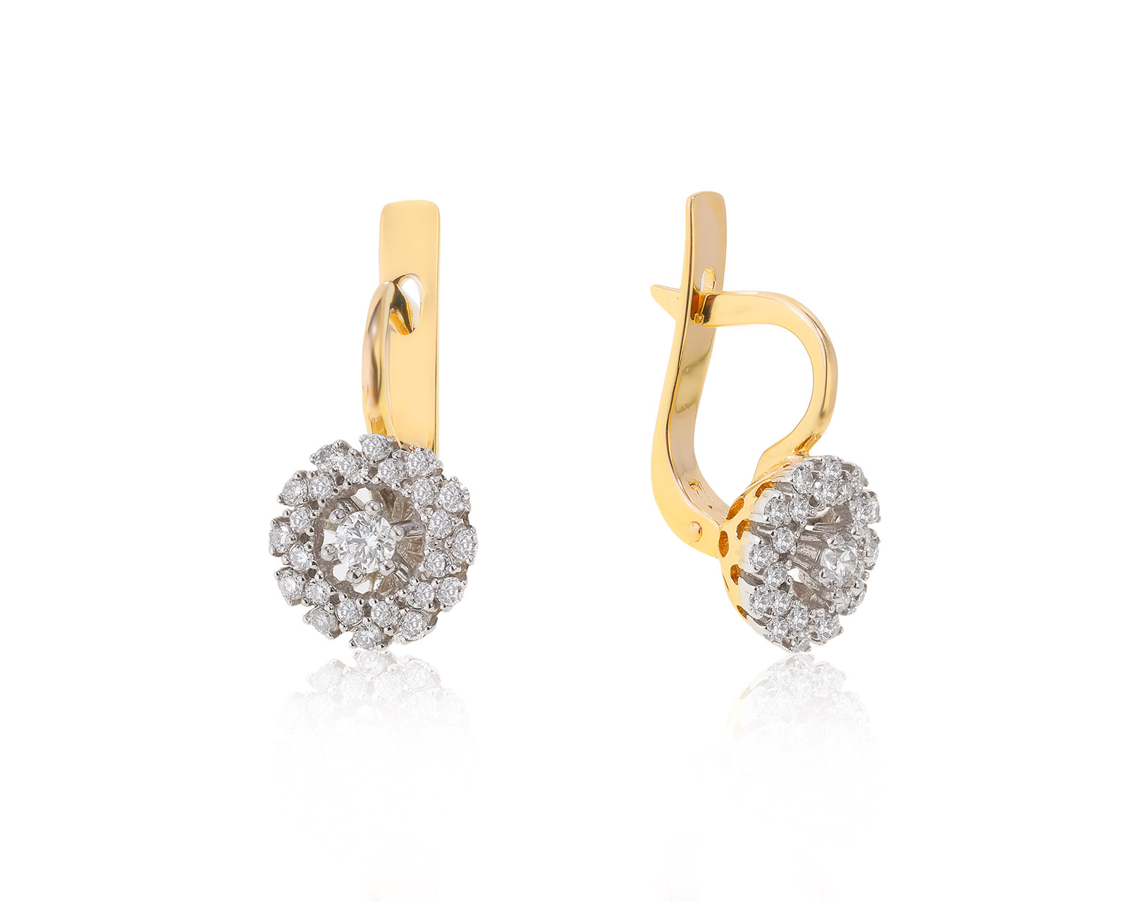 Чарующие золотые серьги с бриллиантами 0.72ct 210722/12