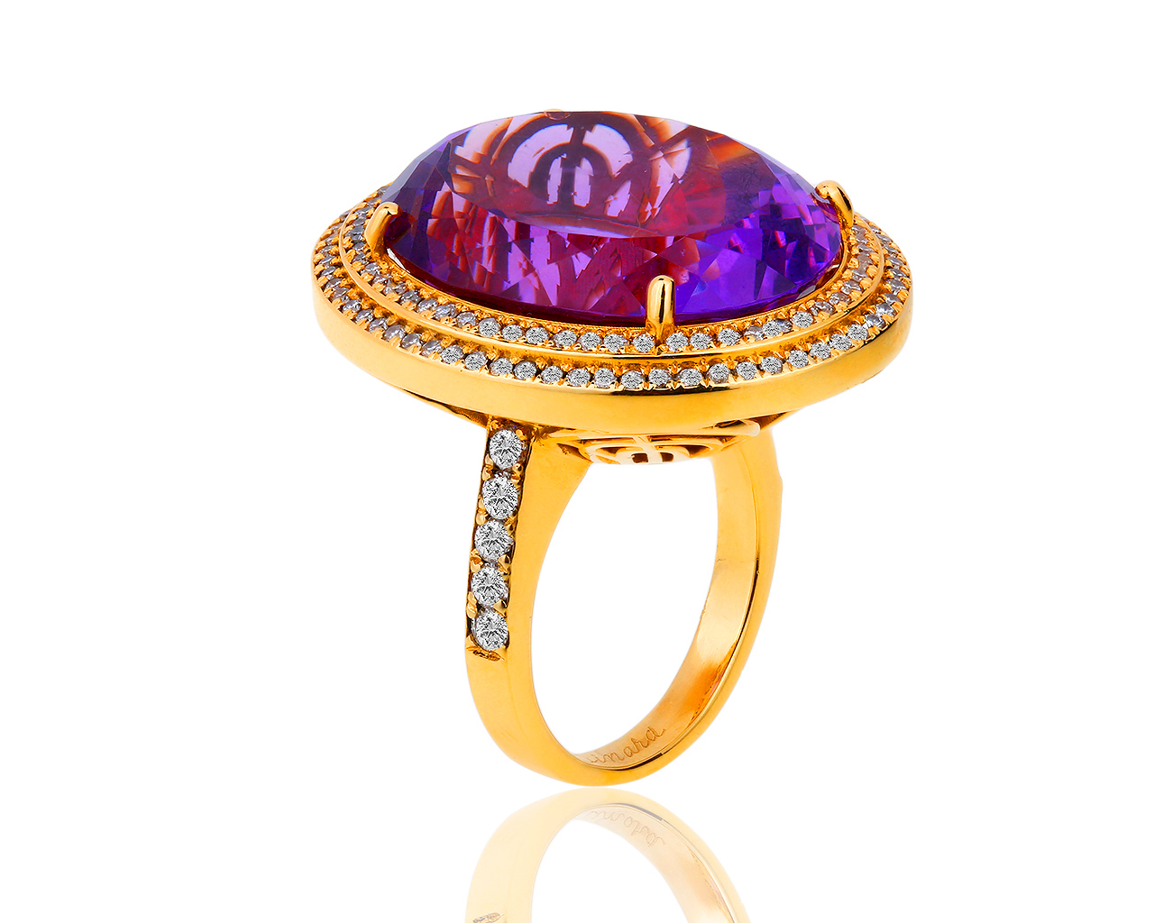 Золотое кольцо с аметистом и бриллиантами 1.16ct 260219/4