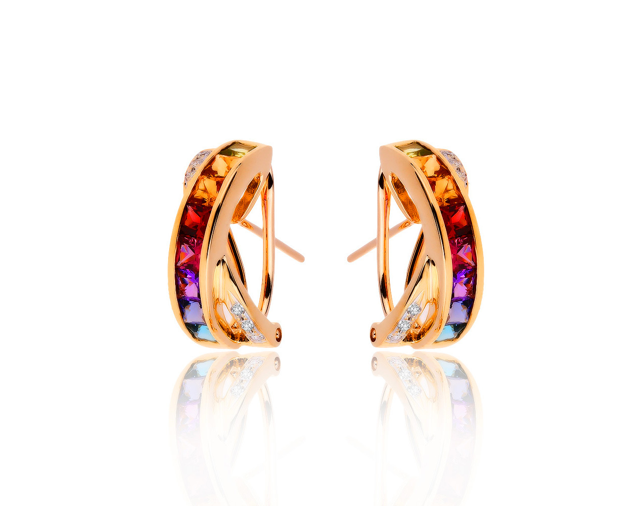 Оригинальные золотые серьги с цветными камнями H.Stern 311019/5