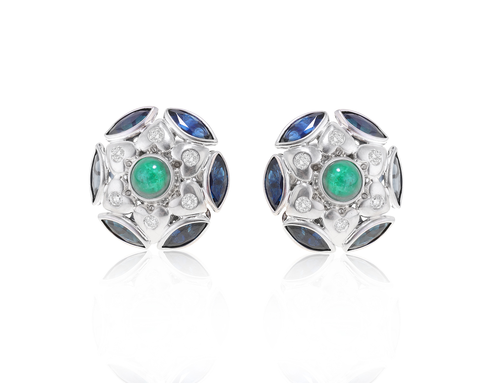 Оригинальные золотые серьги с сапфирами 5.40ct Zancan 040323/1 Оригинальные золотые серьги с сапфирами 5.40ct Zancan 040323/1