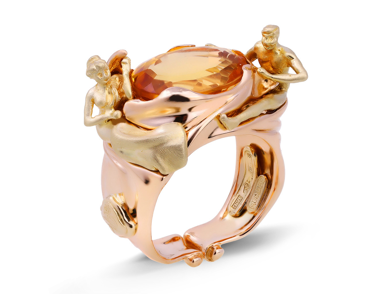 Оригинальное золотое кольцо с цитрином 4.05ct Ivo Spina 041120/4