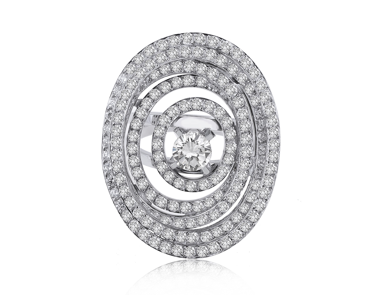 Модное золотое кольцо с бриллиантами 4.20ct