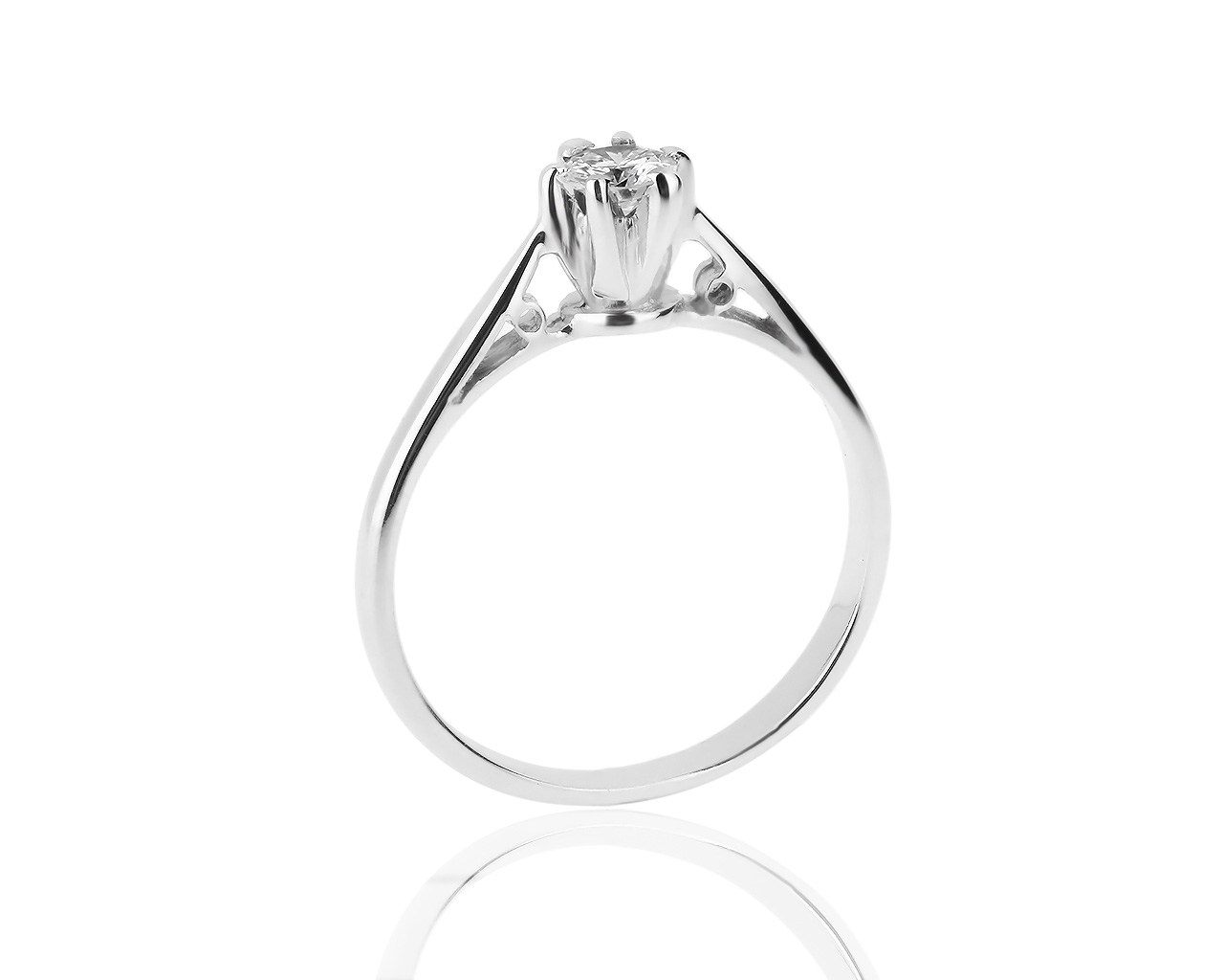Помолвочное золотое кольцо с бриллиантом 0.18ct