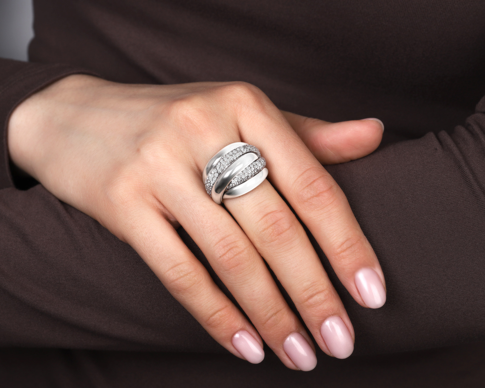 Оригинальное золотое кольцо с бриллиантами 1.80ct Crivelli