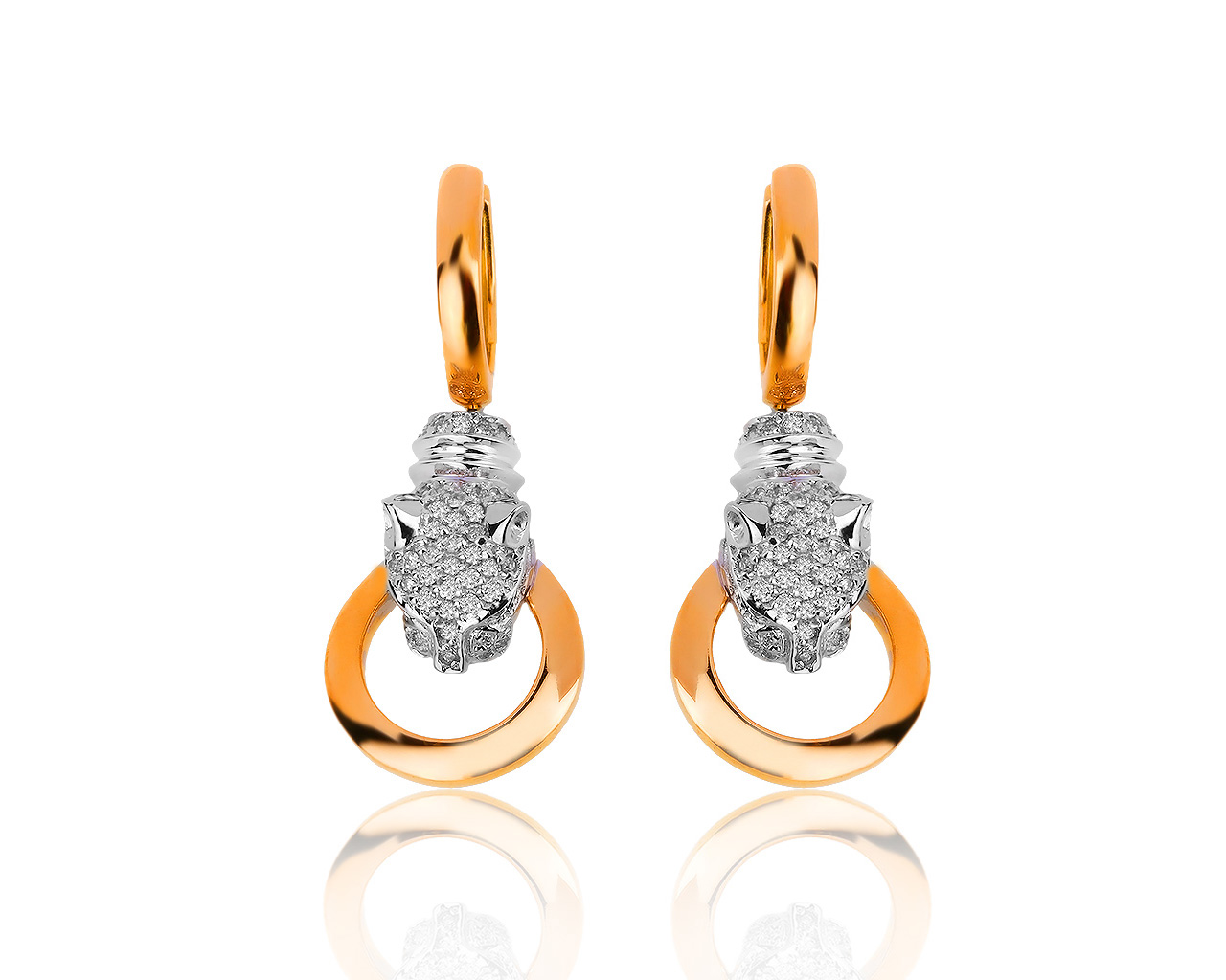 Великолепные золотые серьги с бриллиантами 0.40ct 280819/18