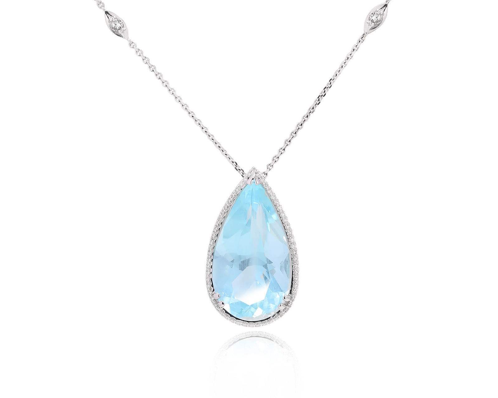 Оригинальное золотое колье с аквамарином 12.96ct Constantin Artmayer 181225/КМ296