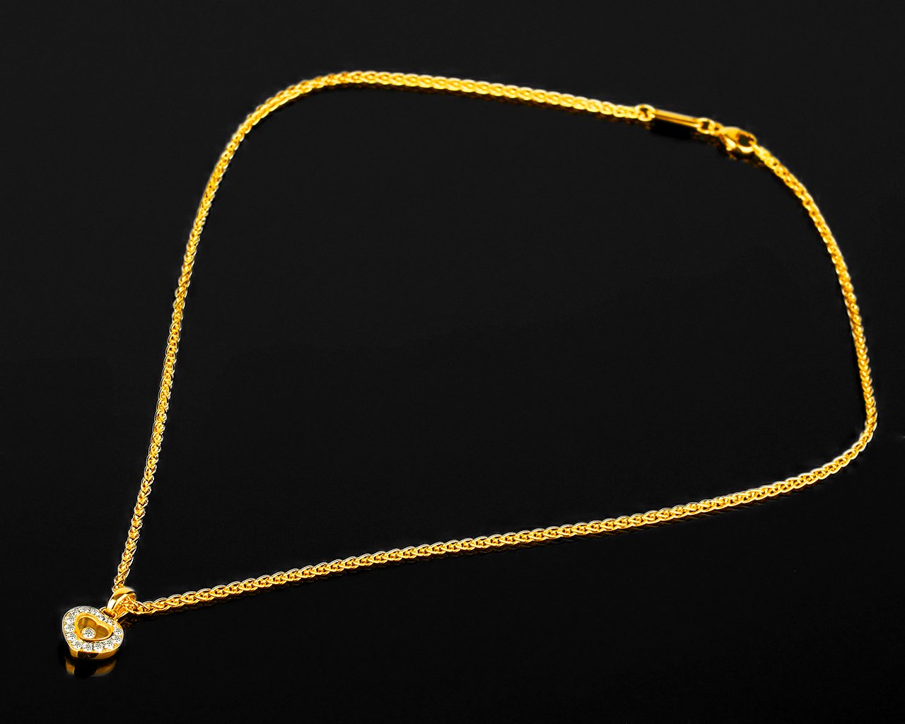 Золотая подвеска с бриллиантами 0.29ct Chopard Happy Diamonds