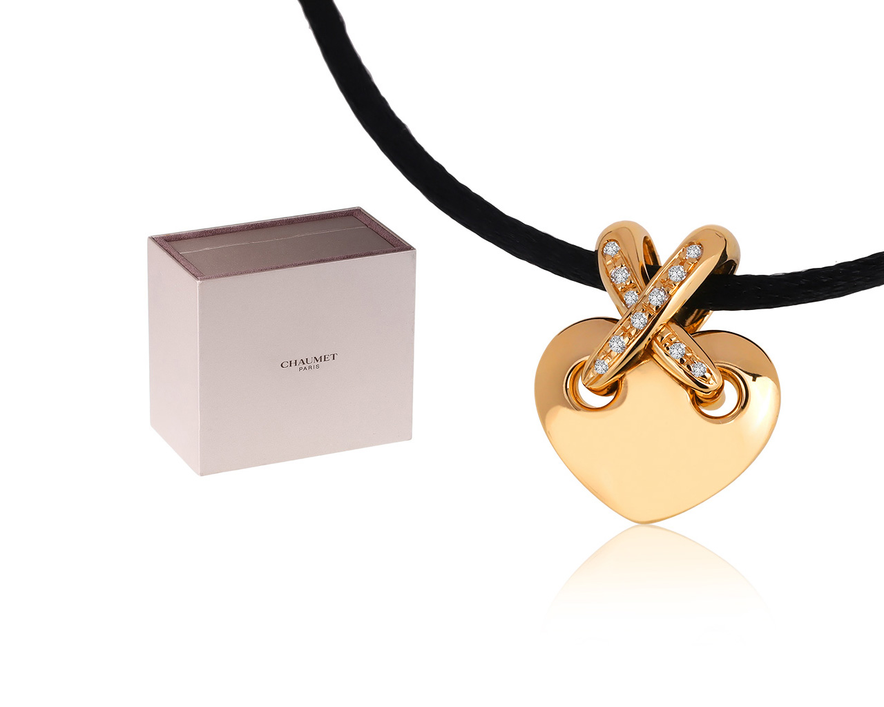 Оригинальный золотой кулон с бриллиантами 0.10ct Chaumet Liens