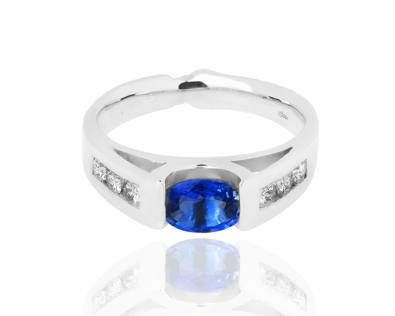 Итальянское золотое кольцо с сапфиром 0.74 и бриллиантами 0.36ct 080818/6