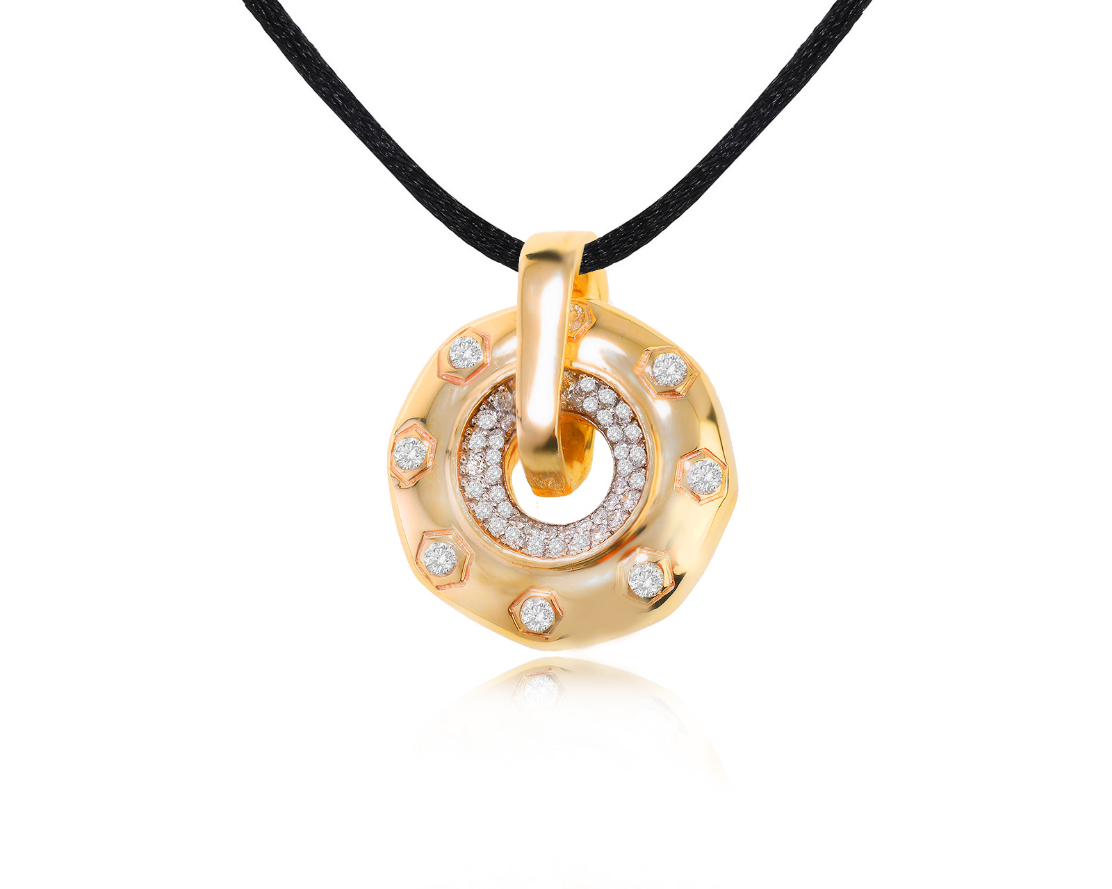 Золотой кулон с бриллиантами 0.77ct 080823/23