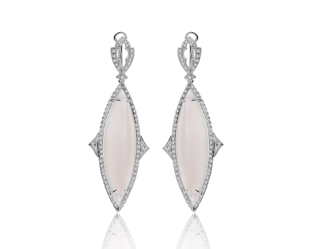 Оригинальные золотые серьги с лунными камнями 56.70ct Loree Rodkin 020320/14