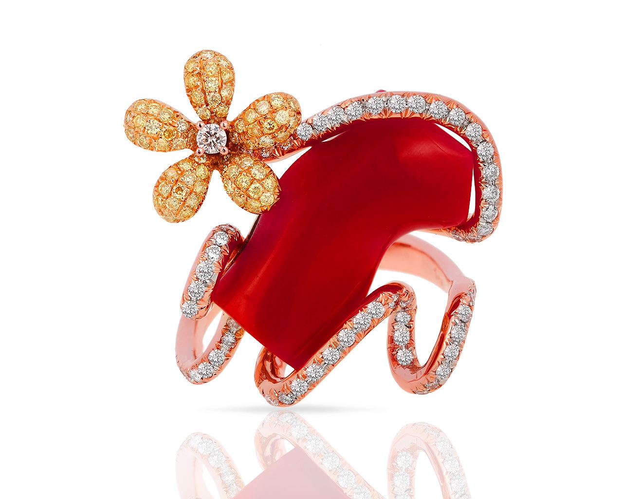 Оригинальное золотое кольцо с бриллиантами 0.80ct Damas 050418/9