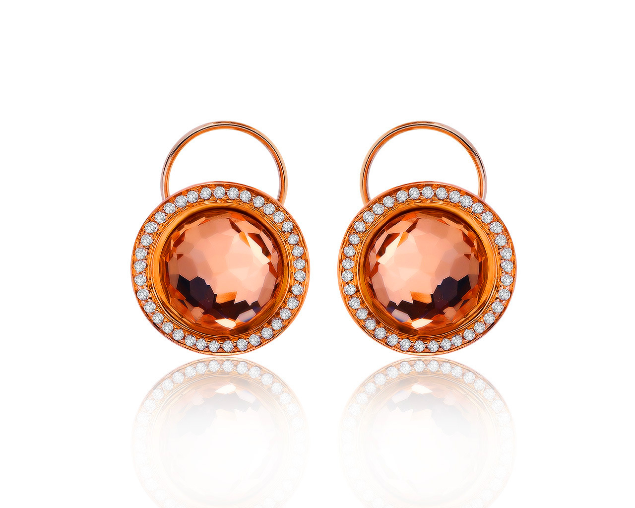 Оригинальные золотые серьги с цитринами 12.72ct Giovanni Ferraris 171019/8