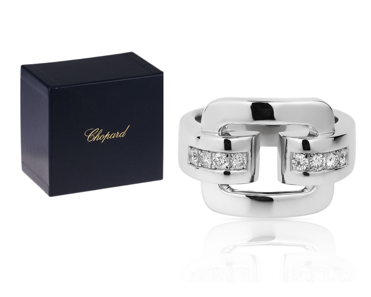 Оригинальное кольцо с бриллиантами 0.22ct Chopard Belt Buckle