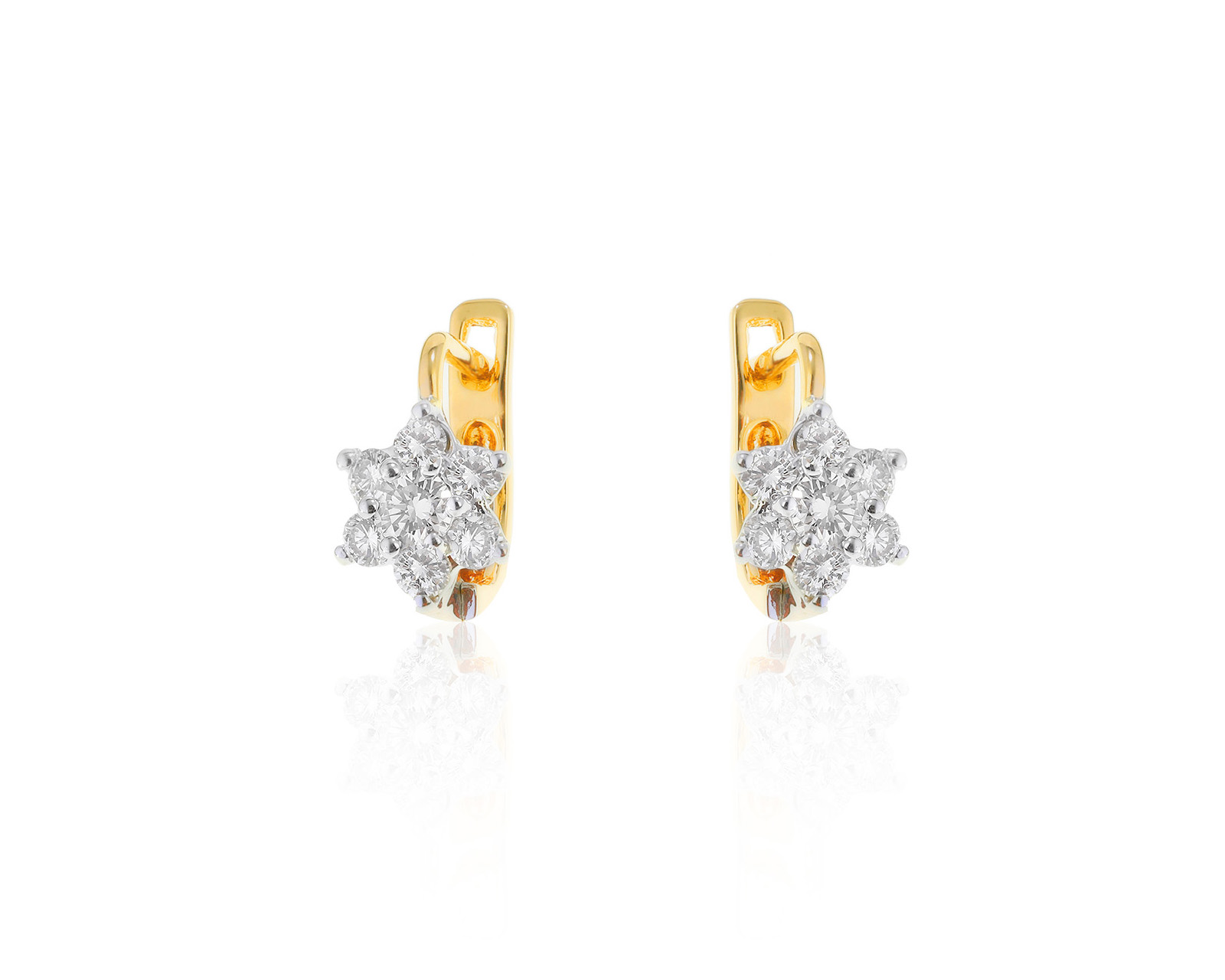 Изящные золотые серьги с бриллиантами 1.05ct