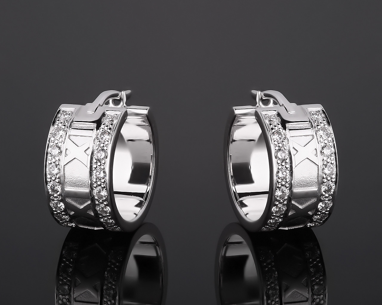 Необычные золотые серьги с бриллиантами 0.48ct 081217/7