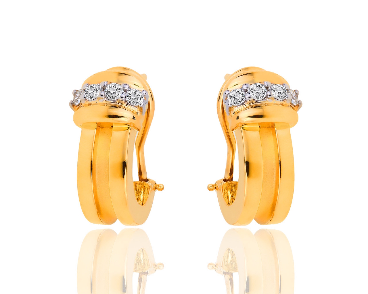Золотые серьги с бриллиантами 0.45ct Tiffany&Co Atlas