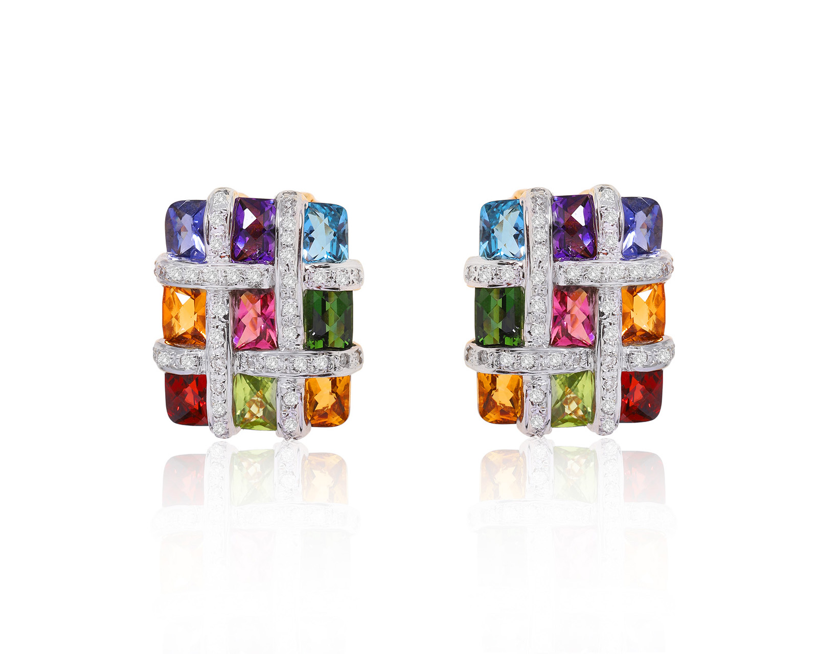 Оригинальные золотые серьги Bellari Mosaic 110724/5