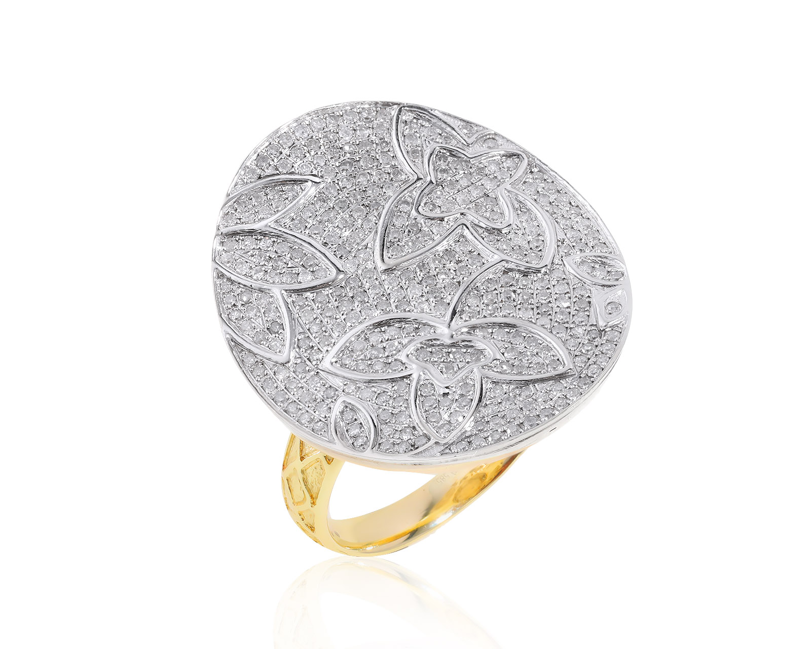 Престижное золотое кольцо с бриллиантами 1.17ct
