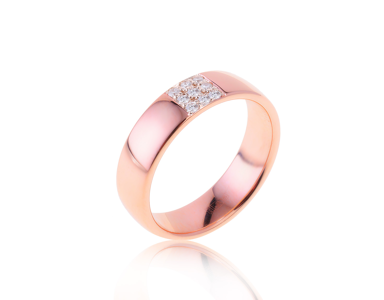 Солидное золотое кольцо с бриллиантами 0.10ct 200323/1