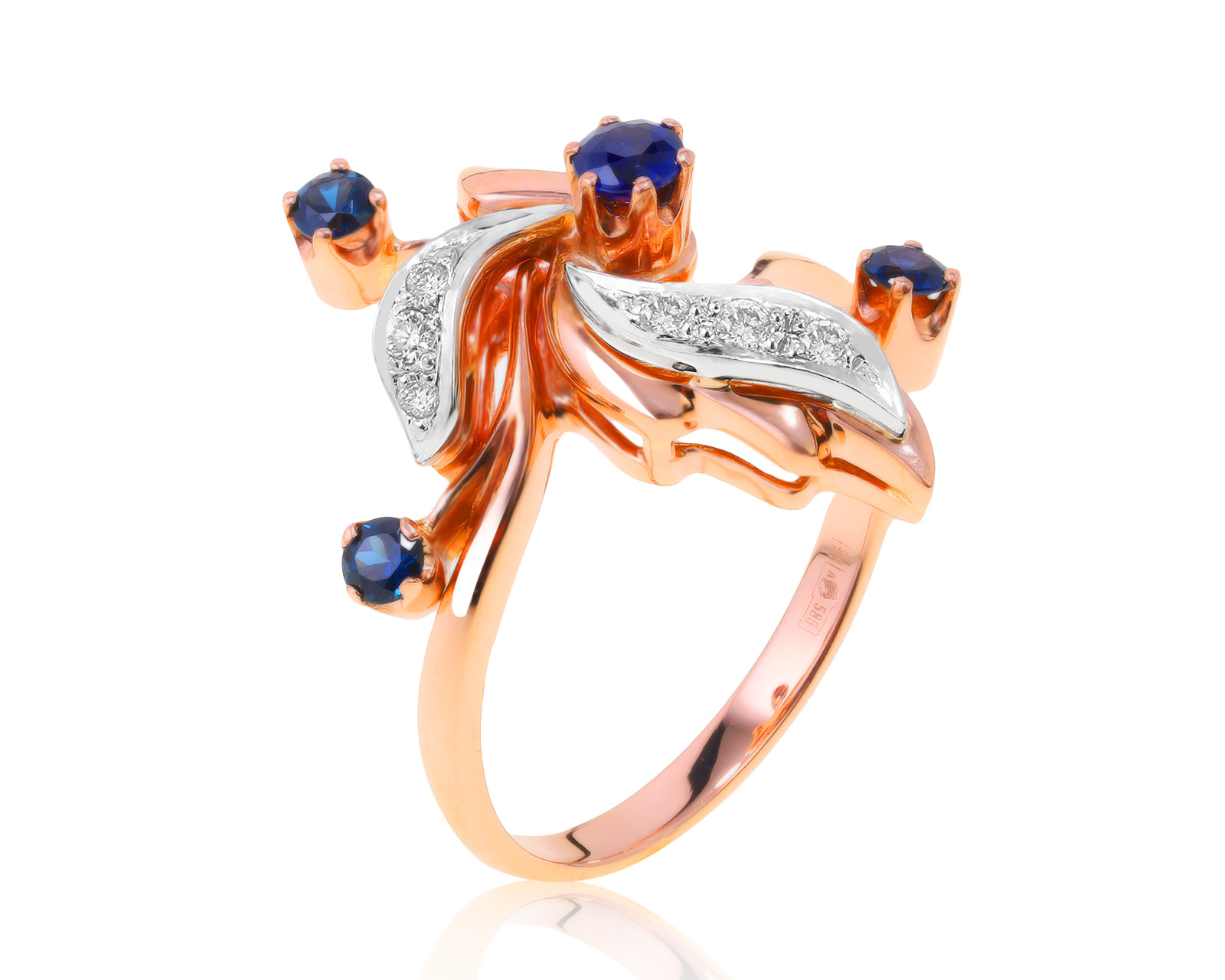 Чарующее золотое кольцо с сапфирами 0.38ct 070521/7 Чарующее золотое кольцо с сапфирами 0.38ct 070521/7