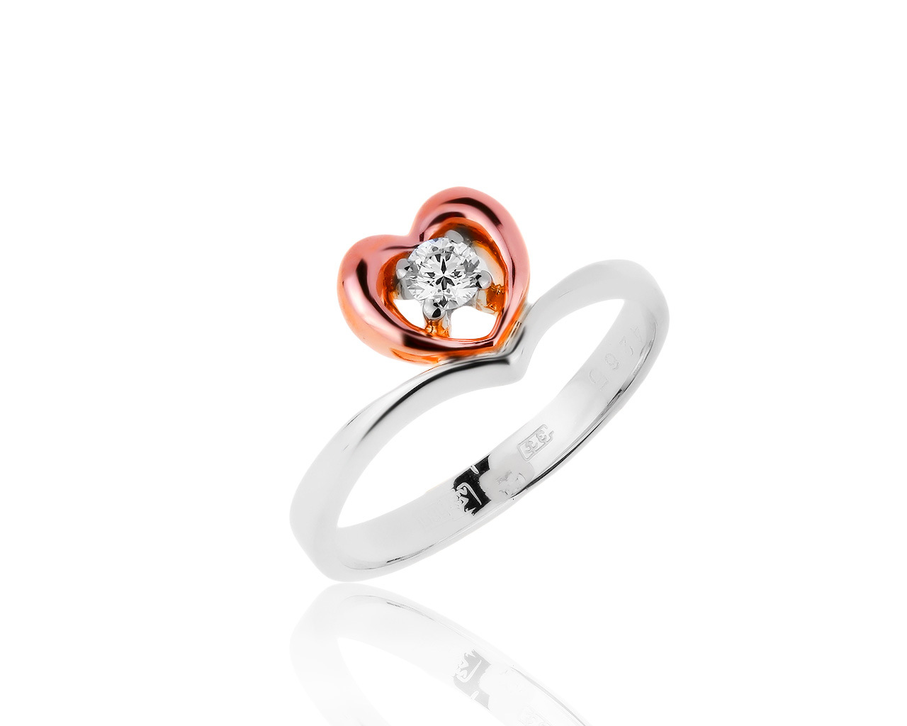 Винтажное золотое кольцо с бриллиантом 0.11ct 150719/7