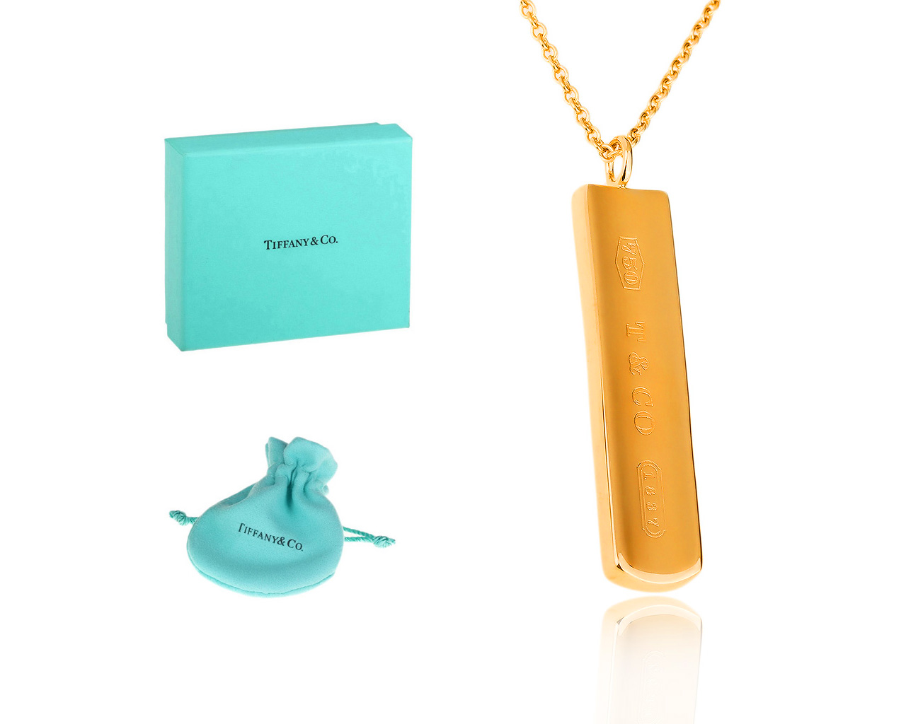 Оригинальная золотая подвеска Tiffany&Co 1837