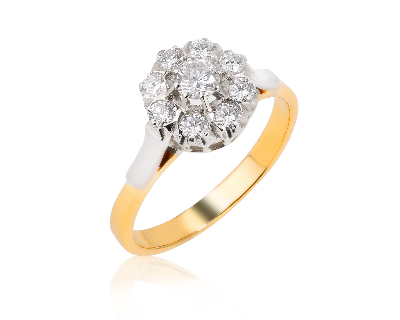 Золотое кольцо с бриллиантами 0.72ct СССР