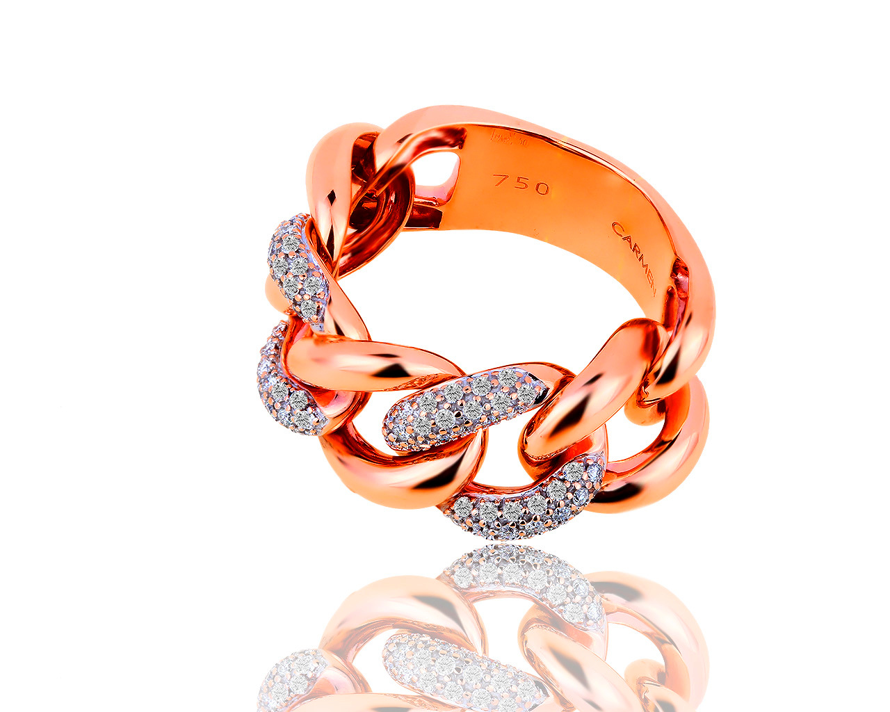 Золотое кольцо с бриллиантами 0.60ct Carmen Сертификат МГУ