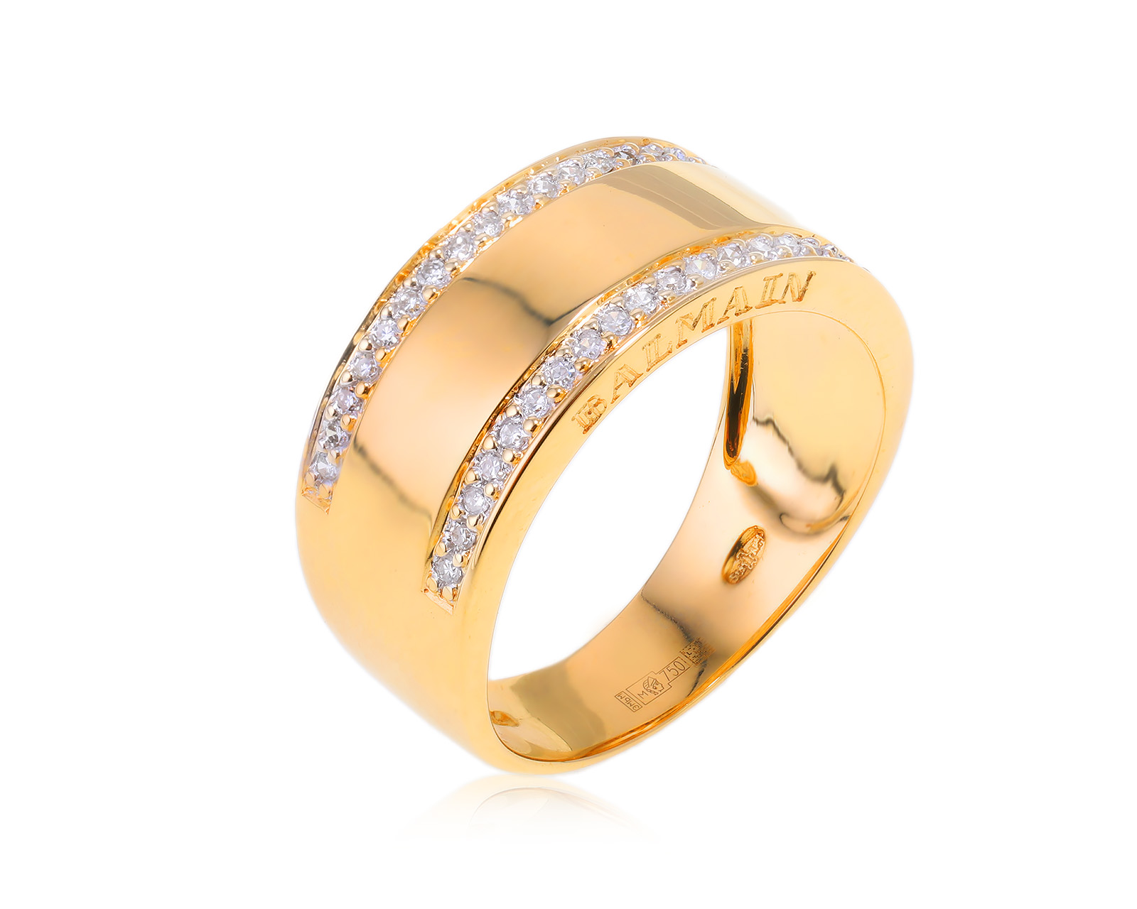 Оригинальное золотое кольцо с бриллиантами 0.20ct Balmain 191123/1