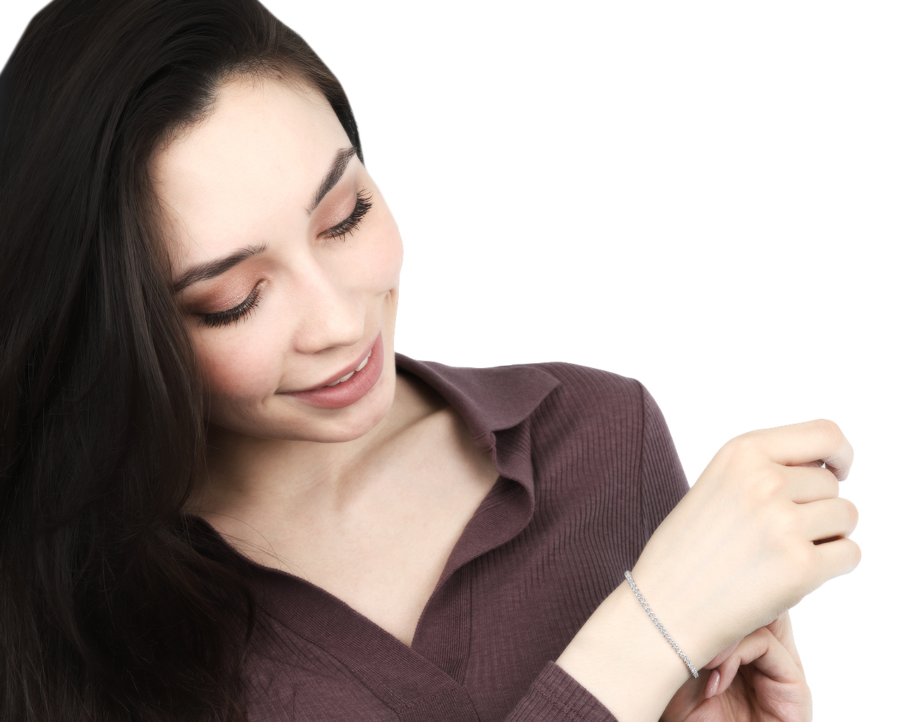 Достойный золотой браслет с бриллиантами 1.32ct