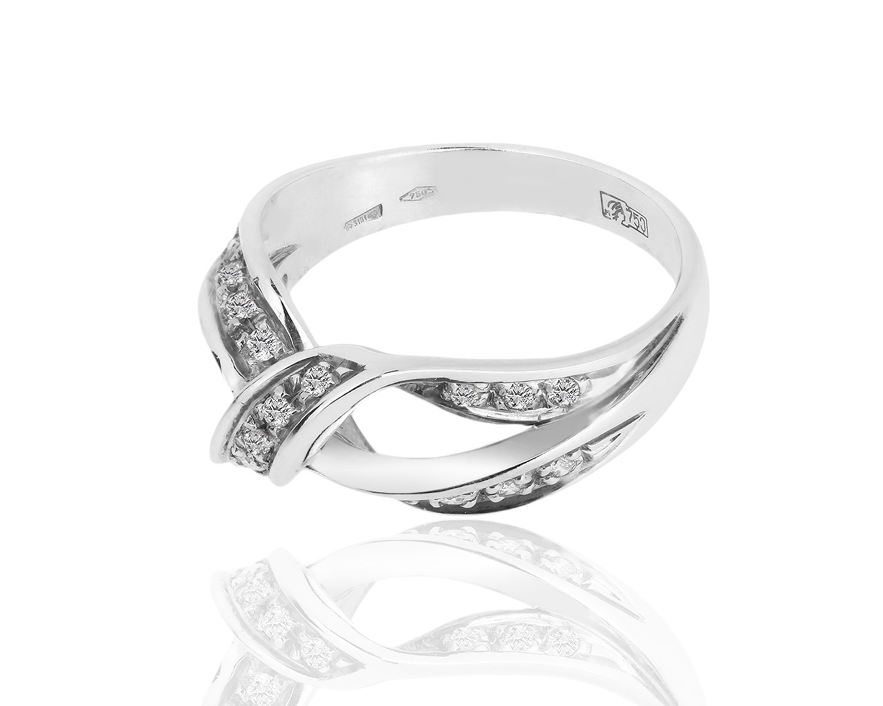 Оригинальное золотое кольцо с бриллиантами 0.25ct Damiani