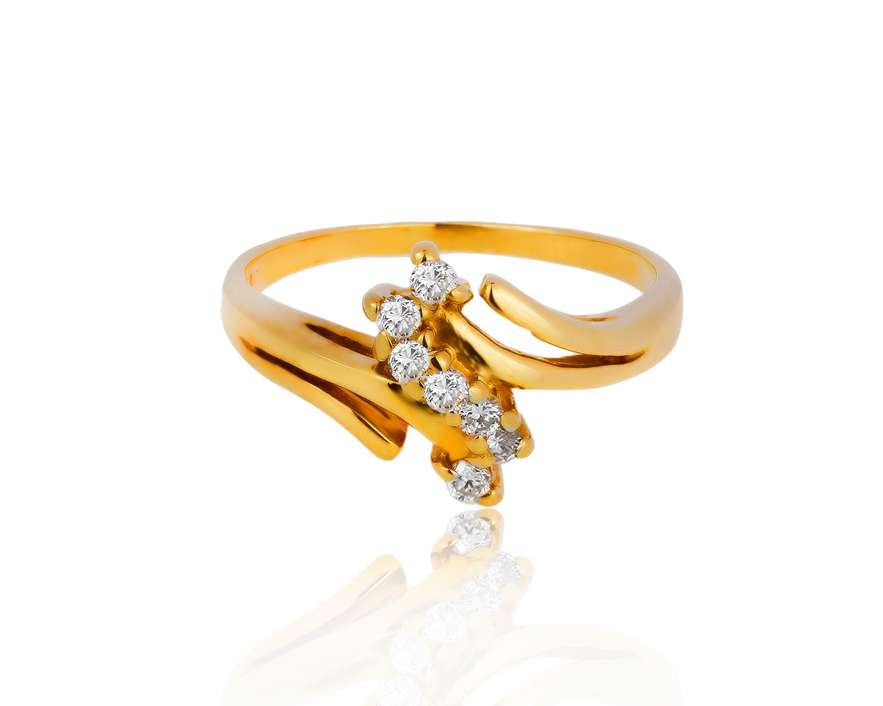 Изящное золотое кольцо с бриллиантами 0.18ct 130817/2