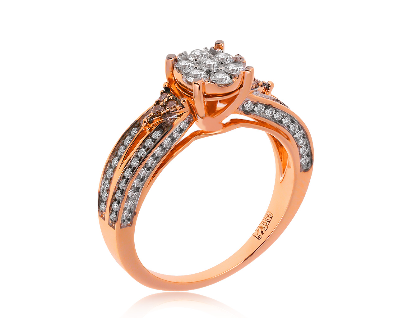 Превосходное золотое кольцо с бриллиантами 0.81ct 310820/21