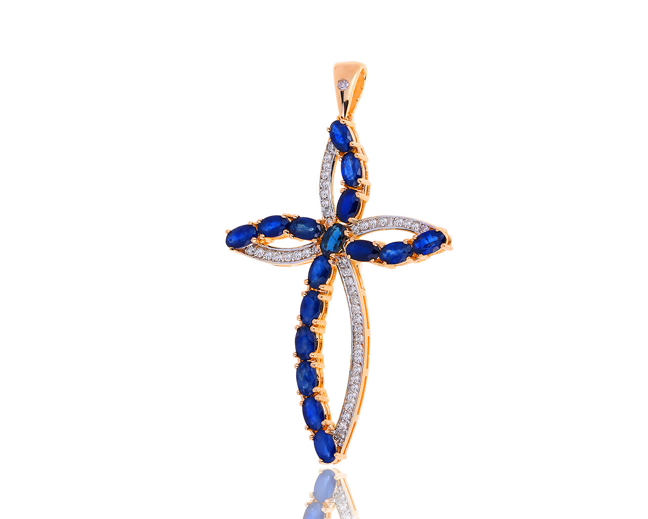 Прелестный золотой кулон с сапфирами 3.60ct 071219/5