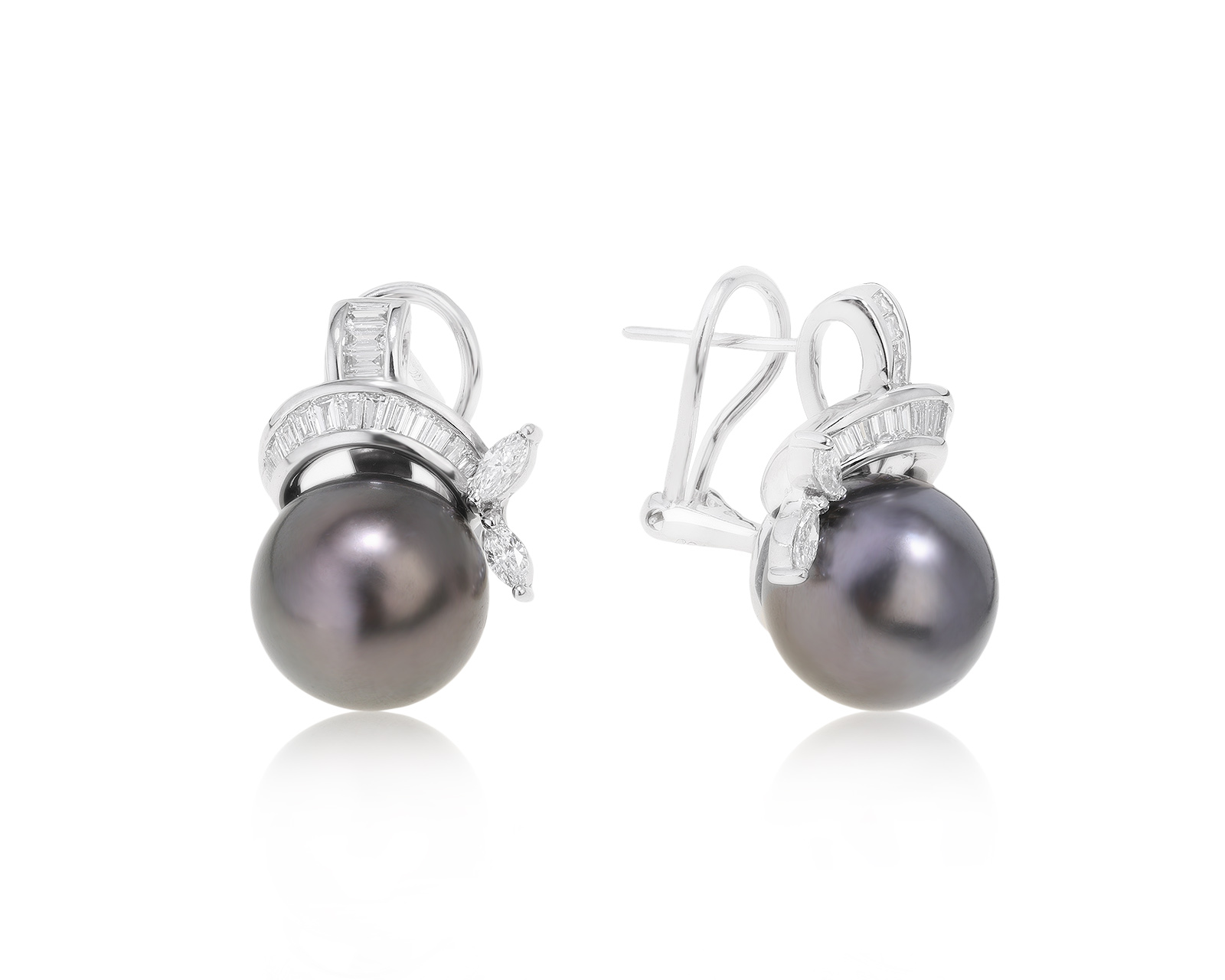 Оригинальные золотые серьги с жемчугом 12.20 мм WCJ 151221/6