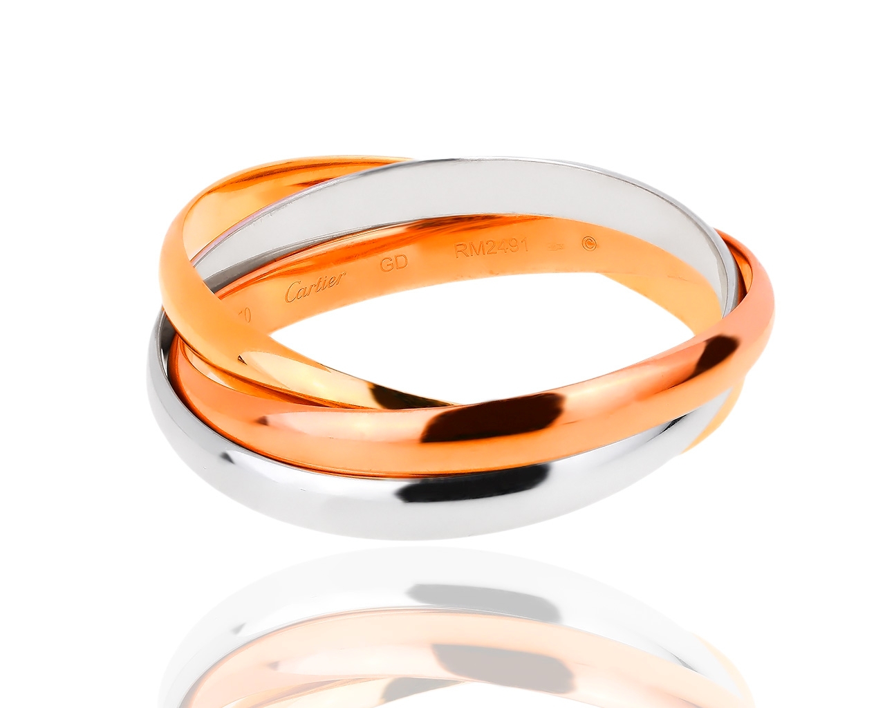 Оригинальный золотой браслет Trinity De Cartier 020617/1