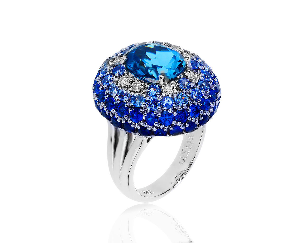 Волшебное золотое кольцо с топазом 3.82ct Leo Pizzo Capriccio 090819/40