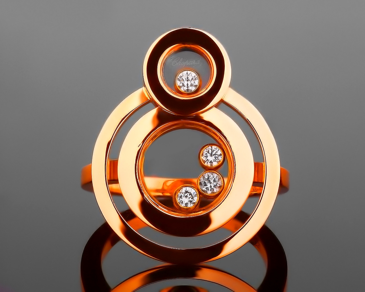 Золотое кольцо с бриллиантами Chopard Happy Eight 011217/4