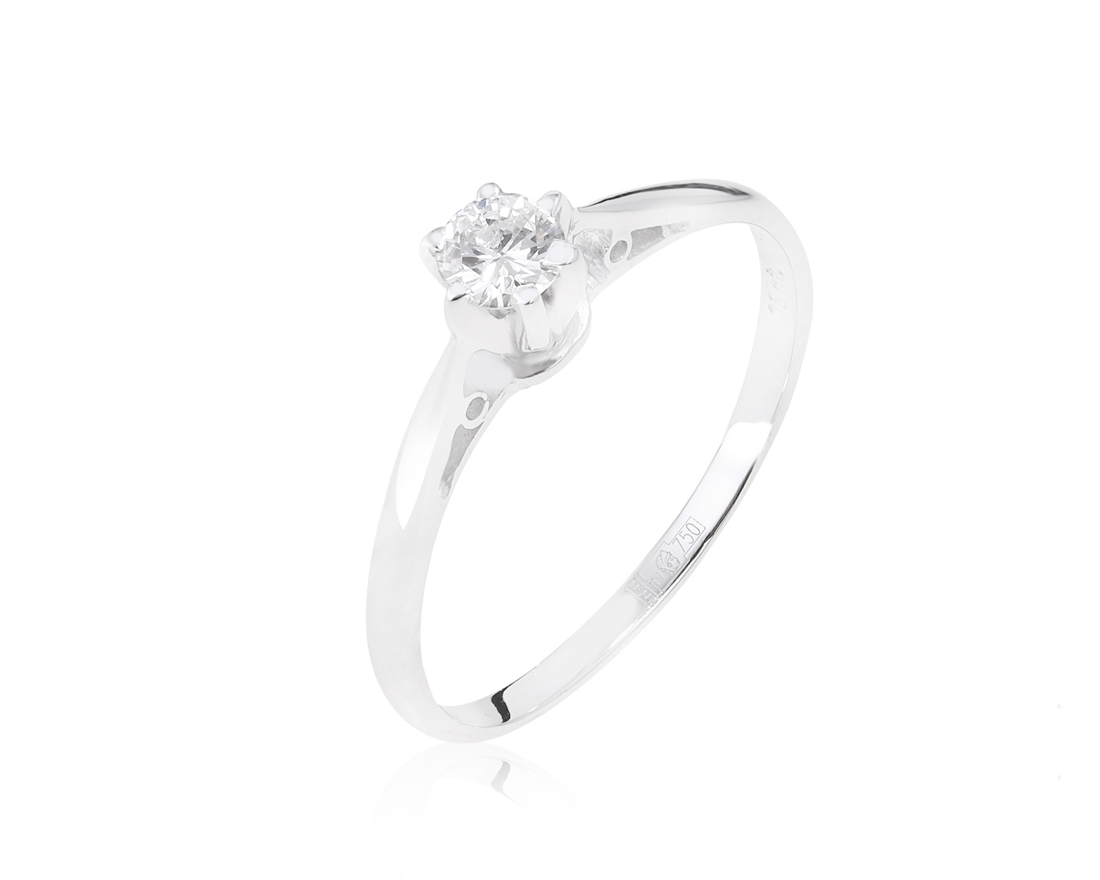 Изящное золотое кольцо с бриллиантом 0.18ct 210317/51
