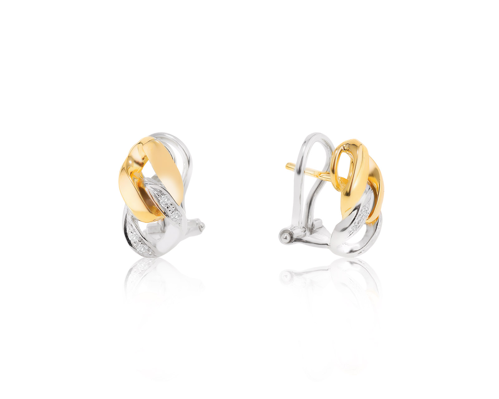 Золотые серьги с бриллиантами 0.08ct 300723/3