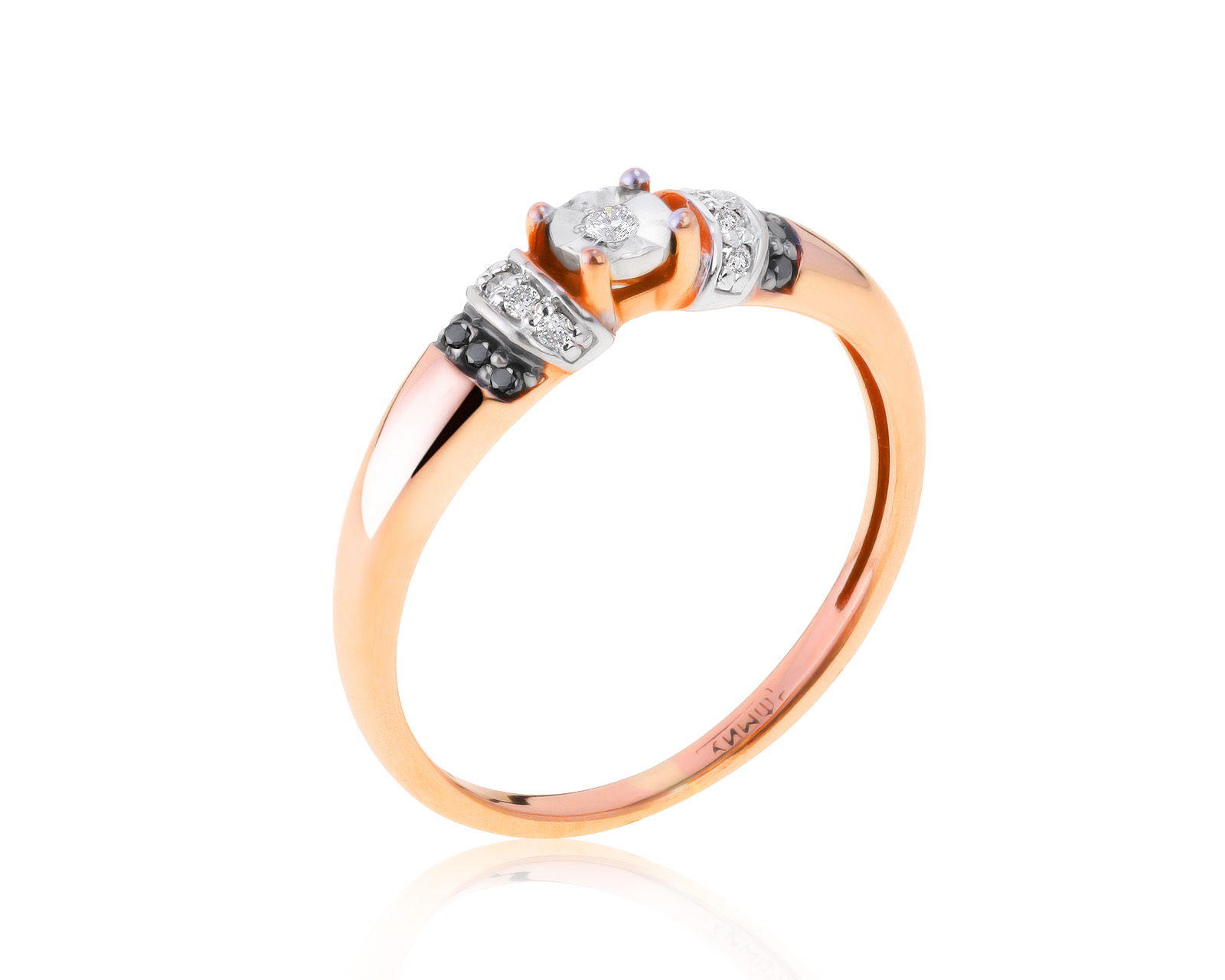 Изящное золотое кольцо с бриллиантами 0.09ct 200616/5