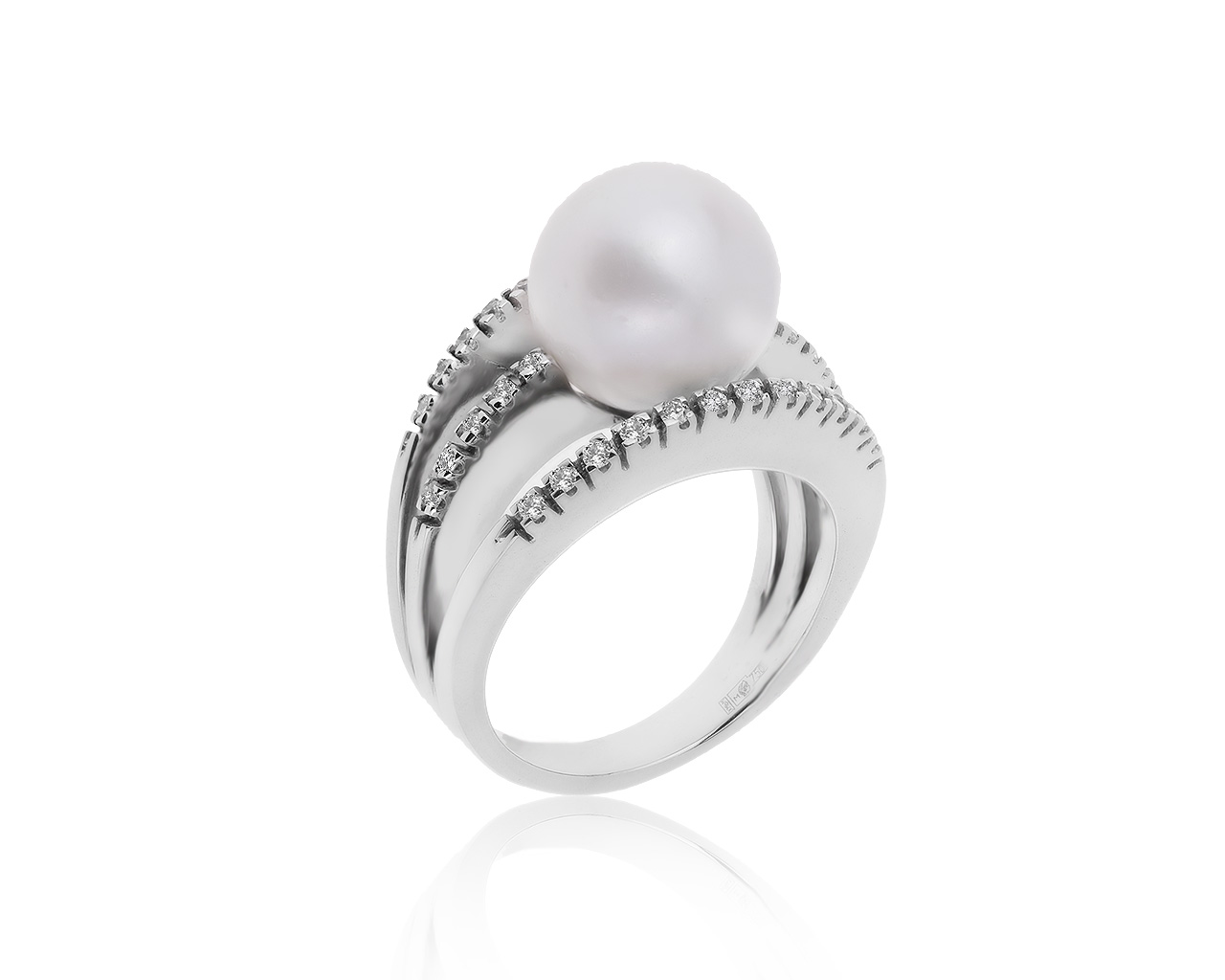 Престижное золотое кольцо с жемчугом 11.50 мм 210220/8