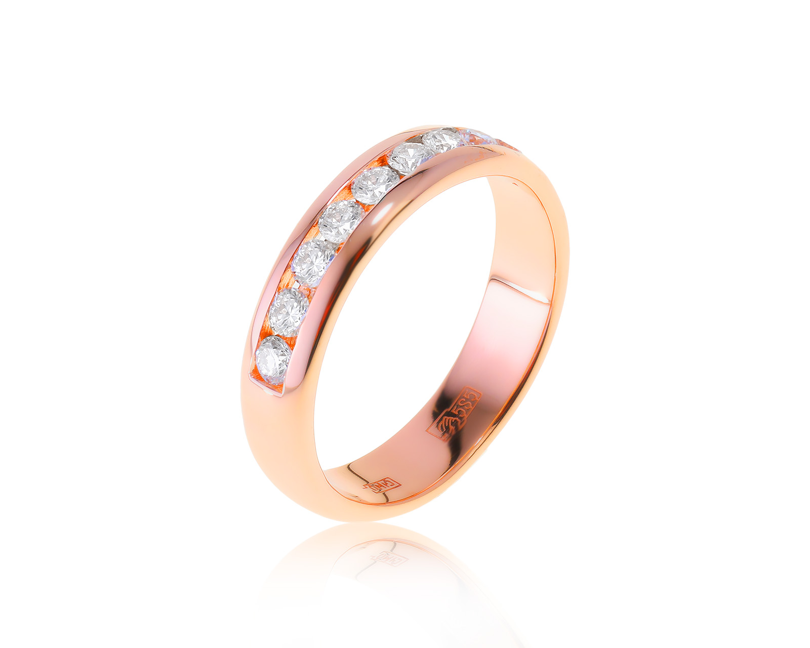 Солидное золотое кольцо с бриллиантами 0.36ct