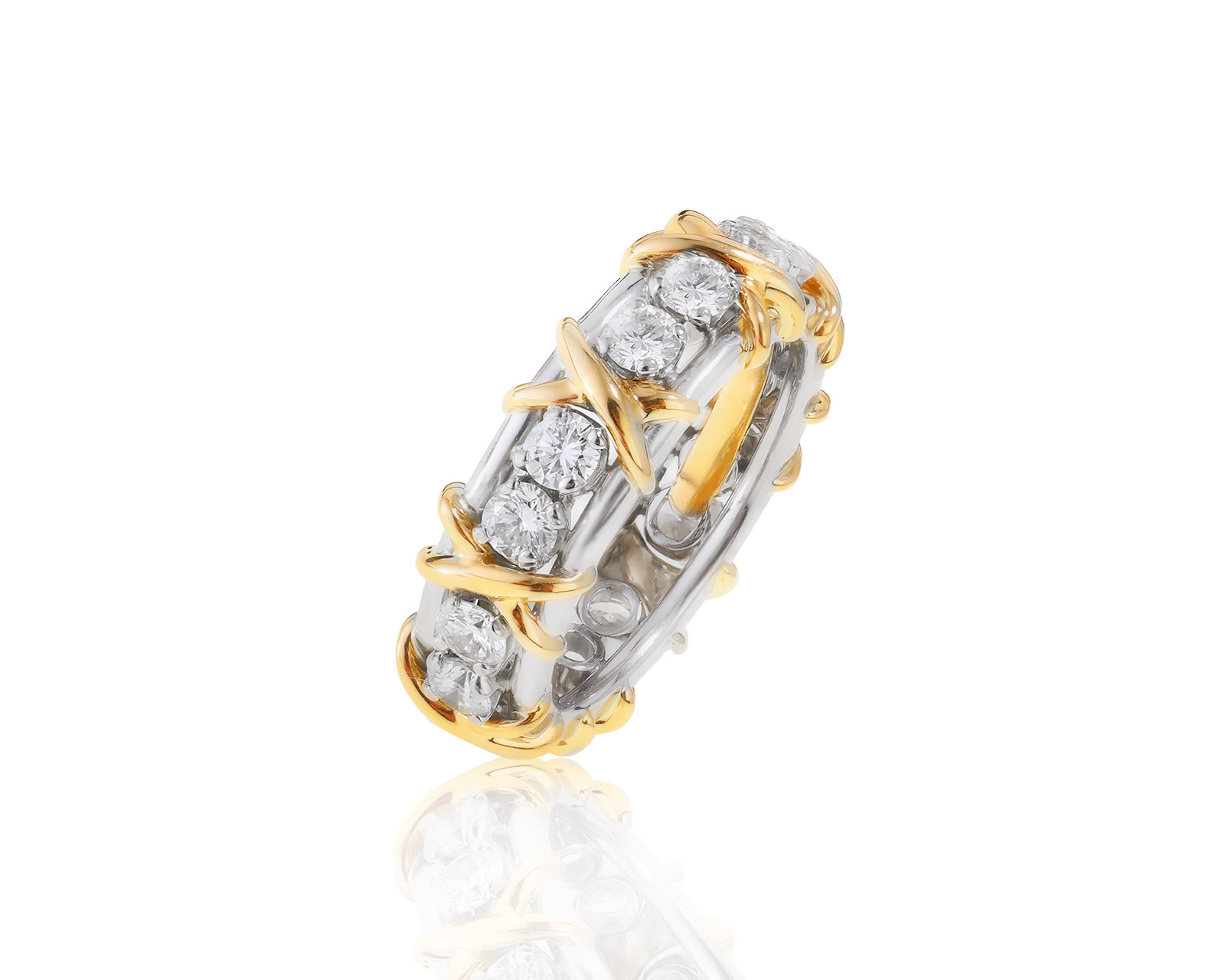 Оригинальное золотое кольцо Tiffany&Co Schlumberger Sixteen Stone