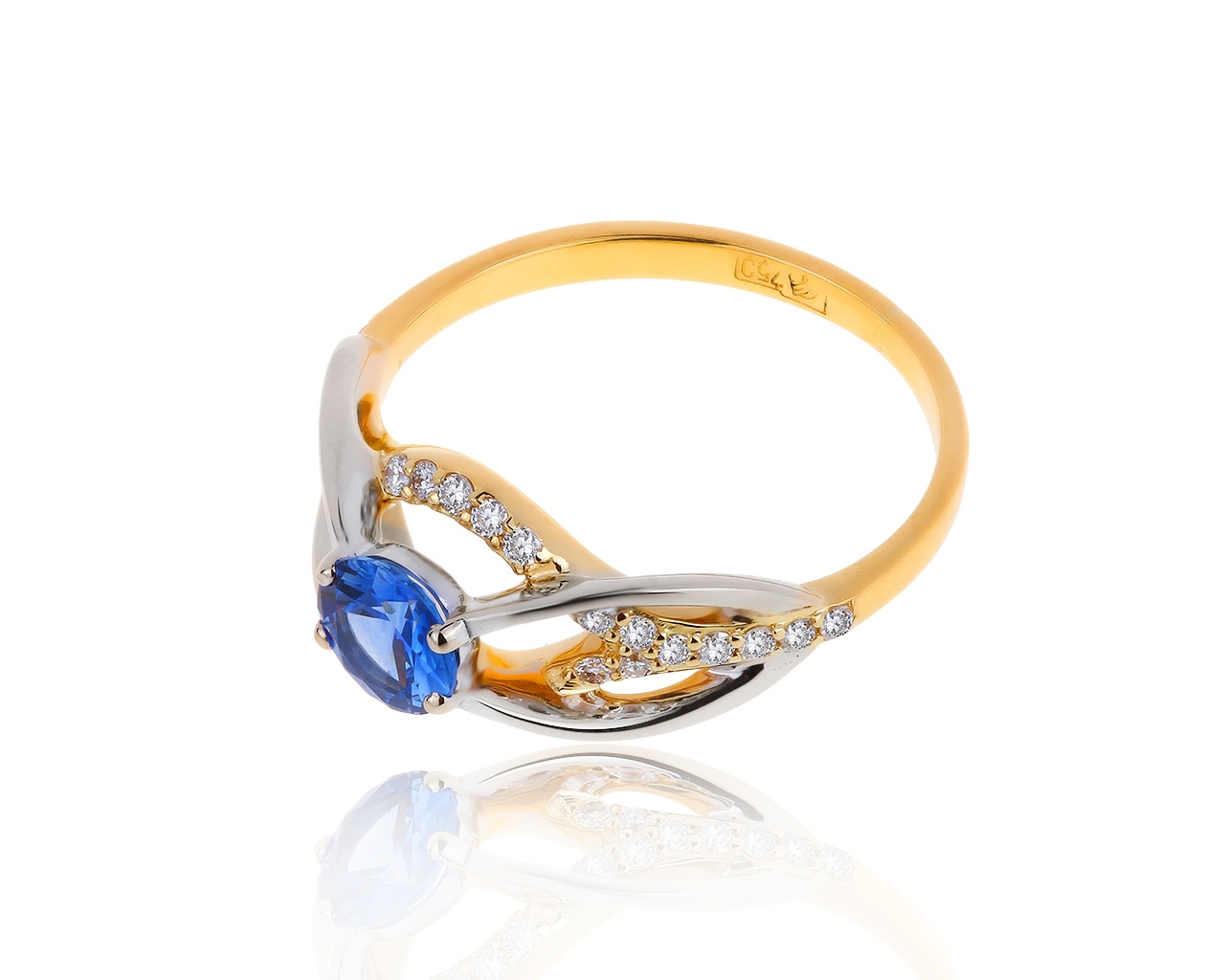 Эстетичное золотое кольцо с сапфиром 0.54ct