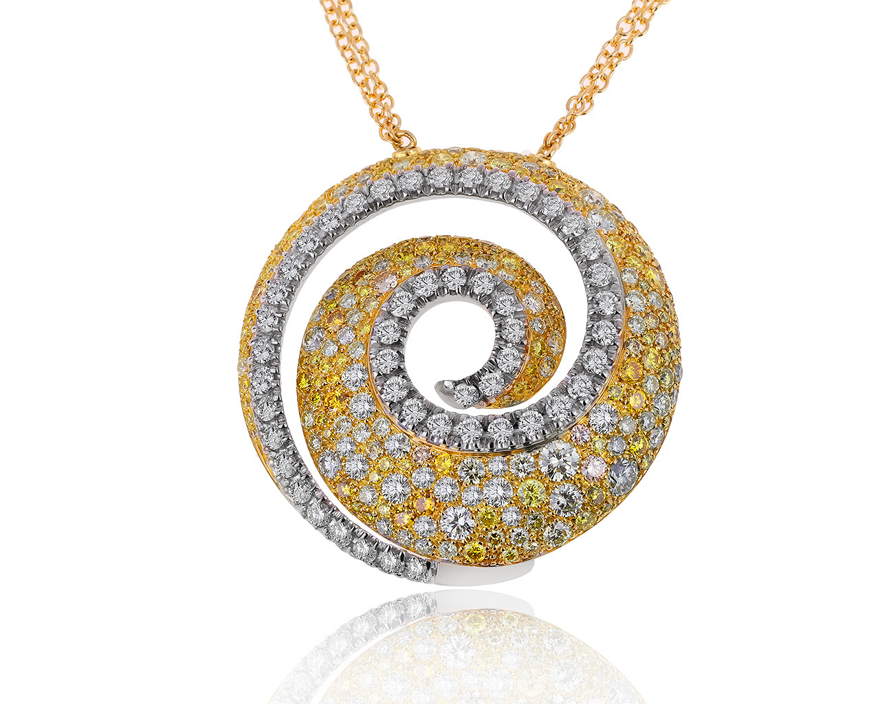 Итальянский золотой кулон с бриллиантами 5.93ct