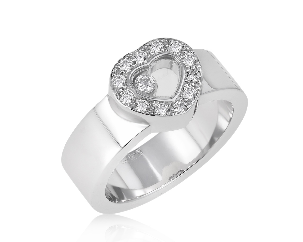 Оригинальное золотое кольцо с бриллиантами 0.29ct Chopard Happy Hearts